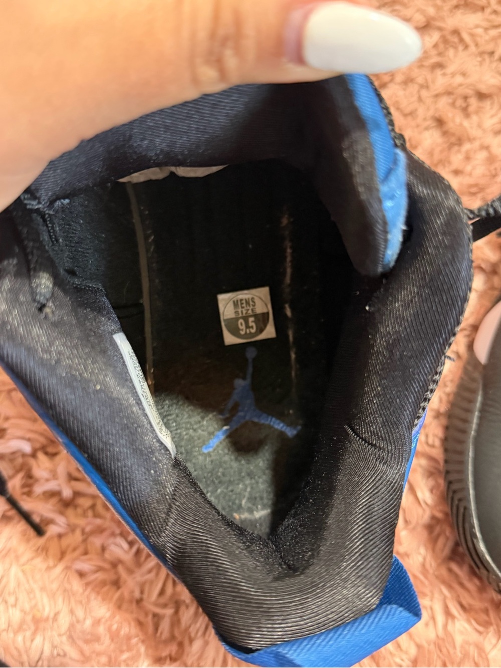 Jordan Men's Black and Royal Blue Stay loyal Sneakers - Picture 6 of 6